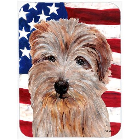 Norfolk Terrier With American Flag Usa Mouse Pad; Hot Pad Or Trivet; 7.75 X 9.25 In.